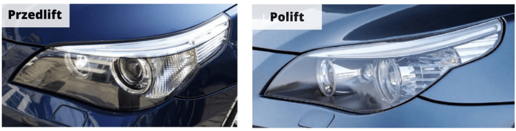 BMW E60/E61 polift vs przedlift różnice w lampach przednich