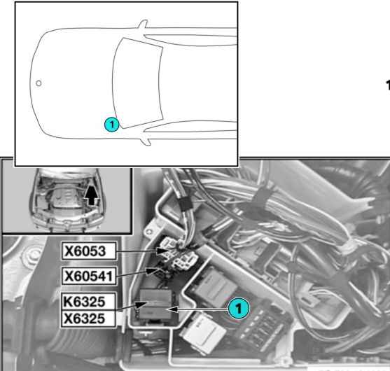 Bezpieczniki oraz przekaźniki w komorze silnika BMW E83 X5