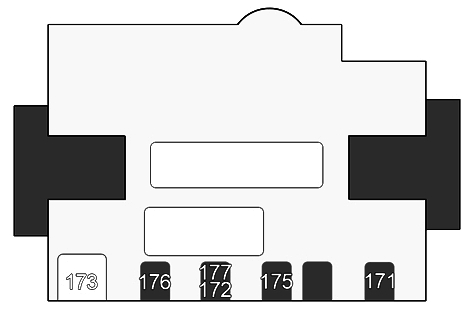 Schemat bezpieczników pod pokrywą akumulatora BMW X6 E71